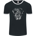 Dogs Rottweiler with Eye Patch Mens Ringer T-Shirt FotL Black/White