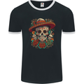 Los Muertow Sugar Skull Day of the Dead Mens Ringer T-Shirt FotL Black/White