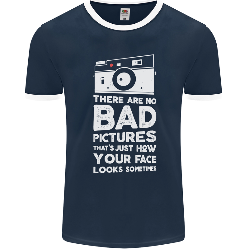 Photography How Your Face Looks Sometimes Mens Ringer T-Shirt FotL Navy Blue/White