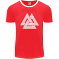 Viking Valknut Symbol  Norse Mythology Thor Mens Ringer T-Shirt FotL Red/White