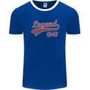 Legend Since 74th Birthday 1949 Mens Ringer T-Shirt FotL Royal Blue/White