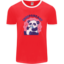 Indepandant Funny Independant Panda Bear Mens White Ringer T-Shirt Red/White