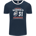 31 Year Wedding Anniversary 31st Rugby Mens Ringer T-Shirt FotL Navy Blue/White