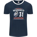 31 Year Wedding Anniversary 31st Rugby Mens Ringer T-Shirt FotL Navy Blue/White