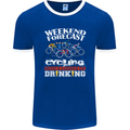 Weekend Forecast Cycling Cyclist Funny Mens Ringer T-Shirt FotL Royal Blue/White