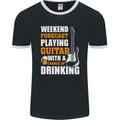 Guitar Forecast Funny Beer Alcohol Mens Ringer T-Shirt FotL Black/White