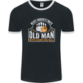 An Old Man With a Bowling Ball 10 Pin Mens Ringer T-Shirt FotL Black/White