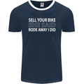 Sell Your Bike Cycling Biker Motorbike Wife Mens Ringer T-Shirt FotL Navy Blue/White