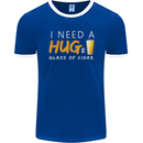 I Need a Huge Glass of Cider Funny Alcohol Mens Ringer T-Shirt FotL Royal Blue/White