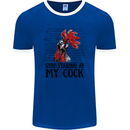 Stop Starring at My Cock Funny Rude Mens Ringer T-Shirt FotL Royal Blue/White