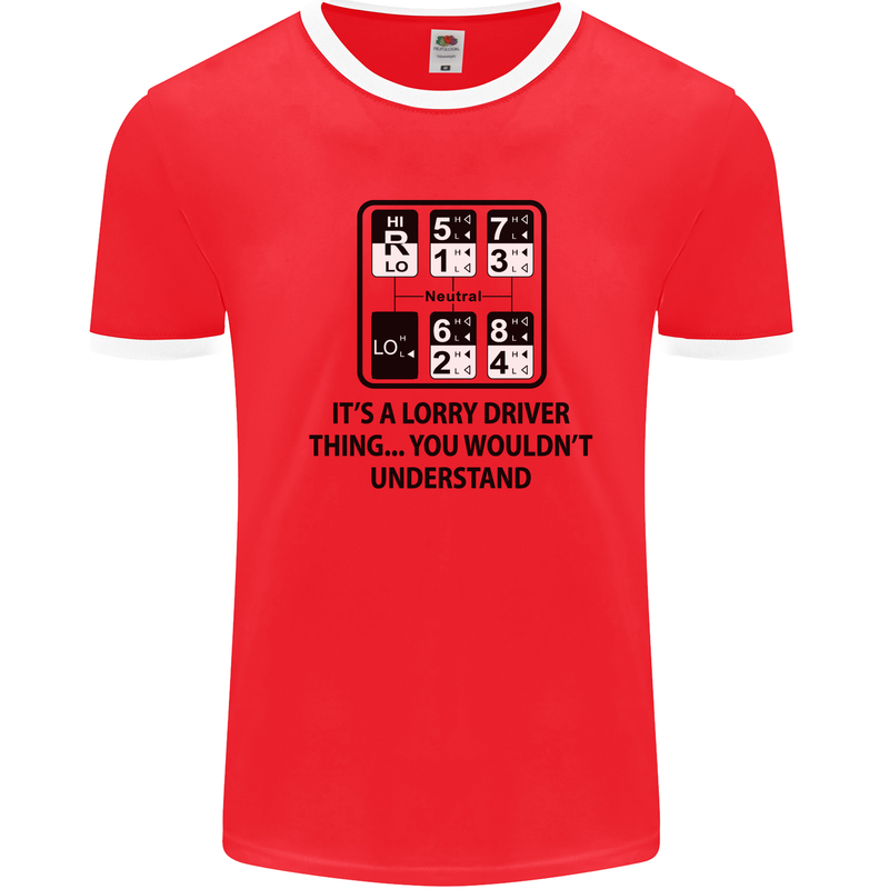 Its a Lorry Driver Thing Funny Trucker Truck Mens White Ringer T-Shirt Red/White