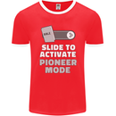 Christian Pioneer Mode Funny Christianity Mens Ringer T-Shirt FotL Red/White