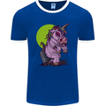 A Zombie Unicorn Funny Halloween Horror Mens Ringer T-Shirt FotL Royal Blue/White