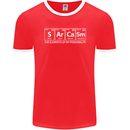 Sarcasm the Elements Personality Funny ECG Mens Ringer T-Shirt FotL Red/White
