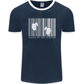 Slave to the System Anti Capitalism Mens Ringer T-Shirt FotL Navy Blue/White