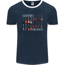 Guitar Heaven Collection Guitarist Acoustic Mens Ringer T-Shirt FotL Navy Blue/White