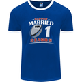 1 Year Wedding Anniversary 1st Rugby Mens Ringer T-Shirt FotL Royal Blue/White