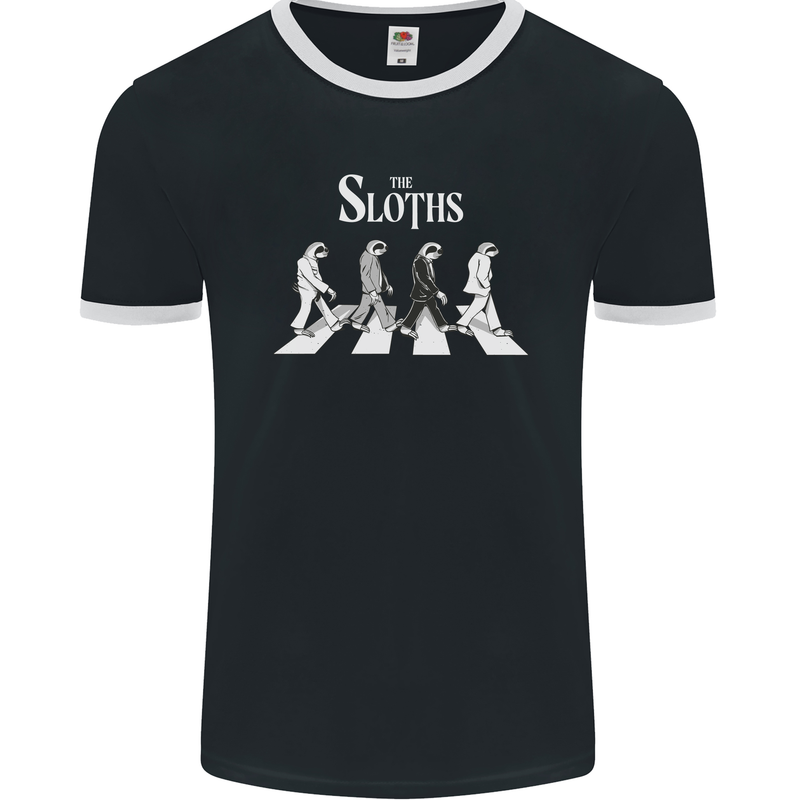 The Sloths Funny Music Parody Mens Ringer T-Shirt FotL Black/White