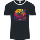 A Retrowave Bee Retro Colour Mens Ringer T-Shirt FotL Black/White