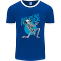 Rock & Roll Forever Air Guitar Skeleton Skull Mens Ringer T-Shirt FotL Royal Blue/White