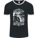 Balls & Beard Biker Motorcycle Motorbike Mens Ringer T-Shirt FotL Black/White