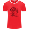 Viking Warior Skull Thor Odin Valhalla MMA Mens Ringer T-Shirt FotL Red/White