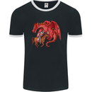 St. George Killing a Dragon Mens Ringer T-Shirt FotL Black/White