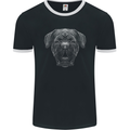 A French Mastiff Dog Dogue Bordeaux Mens Ringer T-Shirt FotL Black/White