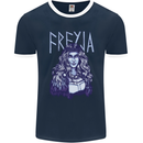 Freyja Norse Goddess Viking Valhalla Mens Ringer T-Shirt FotL Navy Blue/White