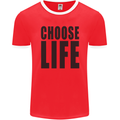 Choose Life Fancy Dress Outfit Costume Mens Ringer T-Shirt FotL Red/White