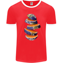 Our Orange Planet Earth Mens Ringer T-Shirt FotL Red/White