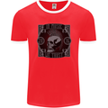 In Music We Trust Punk Rock Skull Mens Ringer T-Shirt FotL Red/White