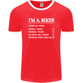 Motorbike I'm a Biker When My Wife Funny Mens Ringer T-Shirt FotL Red/White