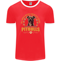 A Pitbull Dog Mens Ringer T-Shirt FotL Red/White