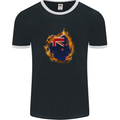 The Flag of New Zealand Fire Effect Kiwi Mens Ringer T-Shirt FotL Black/White