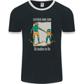 Skiing Father & Son Ski Buddies Fathers Day Mens Ringer T-Shirt FotL Black/White