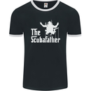 The Scuba Father Day Funny Diving Diver Mens Ringer T-Shirt FotL Black/White