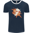 Ninjabread Men Funny Food Gym MMA Mens Ringer T-Shirt FotL Navy Blue/White