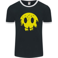 Happy Moon Smiling Acid Face 90's Mens Ringer T-Shirt FotL Black/White