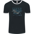 Scuba Diving Diver Mens Ringer T-Shirt FotL Black/White