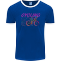 Funky Cycling Cyclist Bicycle Bike Cycle Mens Ringer T-Shirt FotL Royal Blue/White