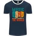 Music Can Change the World Mens Ringer T-Shirt FotL Navy Blue/White