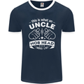 An Uncle Nob Head Looks Like Uncle's Day Mens Ringer T-Shirt FotL Navy Blue/White