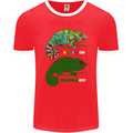 Chameleon Chameleoff Funny Off On Mens Ringer T-Shirt FotL Red/White