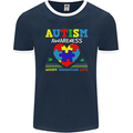 Autism Awareness Autistic Love Accept ASD Mens Ringer T-Shirt FotL Navy Blue/White