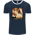 Capybara Comrade Mens Ringer T-Shirt FotL Navy Blue/White