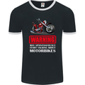 May Start Talking About Motorbikes Funny Mens Ringer T-Shirt FotL Black/White