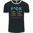 Fook Off Yeah You Me This Funny Offensive Mens Ringer T-Shirt FotL Black/White