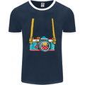 Photography Camera Around Neck Mens Ringer T-Shirt FotL Navy Blue/White