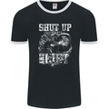 Gym Shut up & Lift Workout Training Top Mens Ringer T-Shirt FotL Black/White